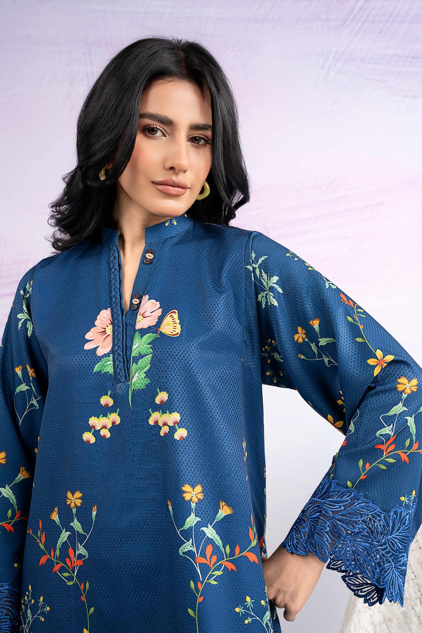 2 Pc Embroidered Dobby Viscose Suit