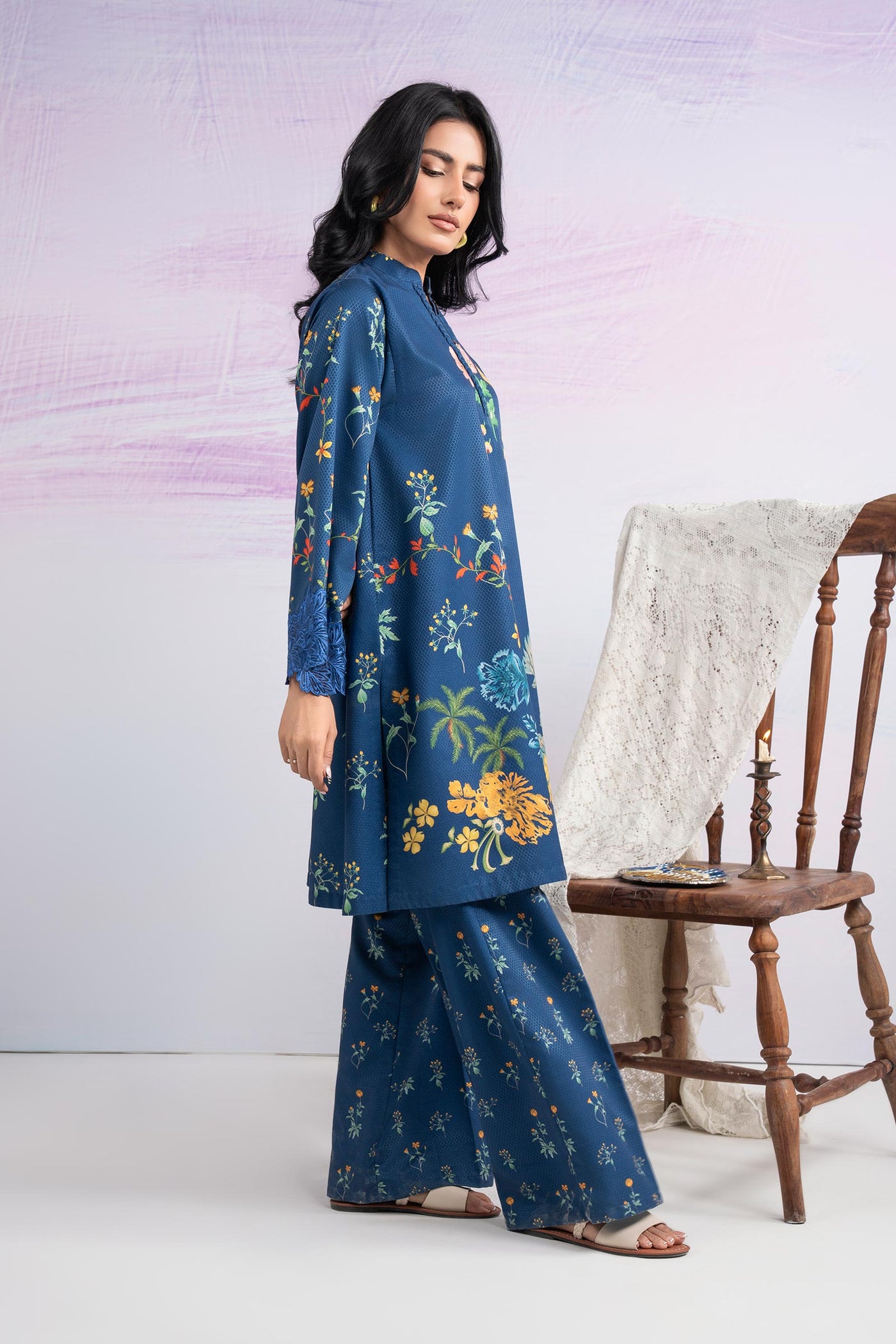 2 Pc Embroidered Dobby Viscose Suit