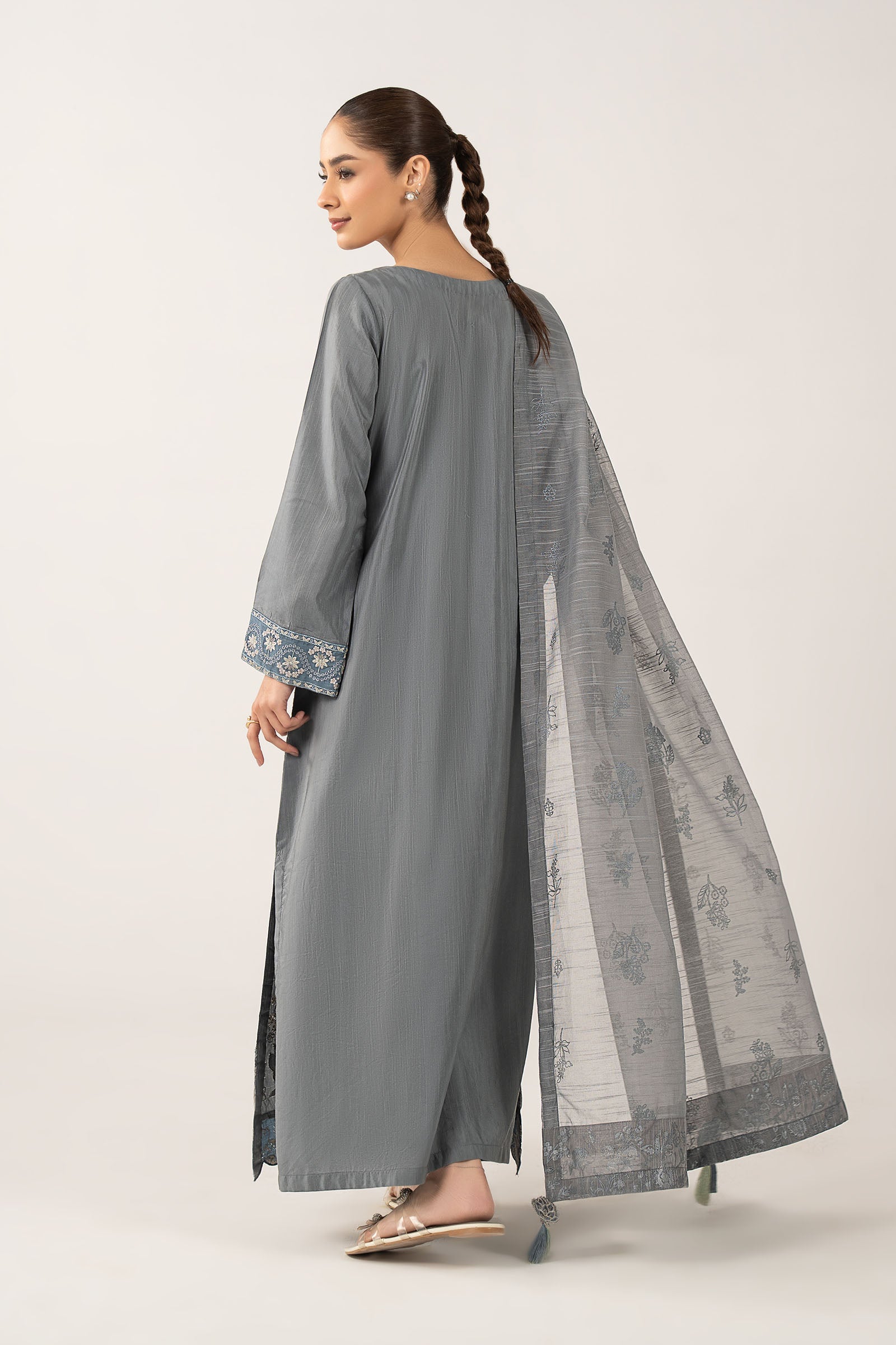 2 Pc Embroidered Cambric Suit