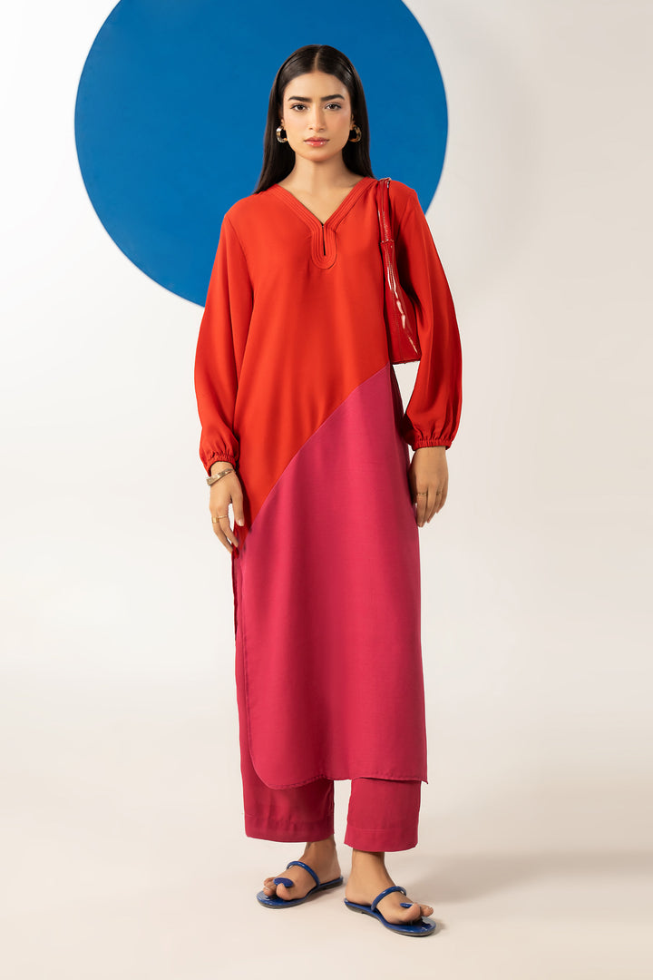 2 Pc Dyed Georgette Suit All Products MBST145-ESM-RED