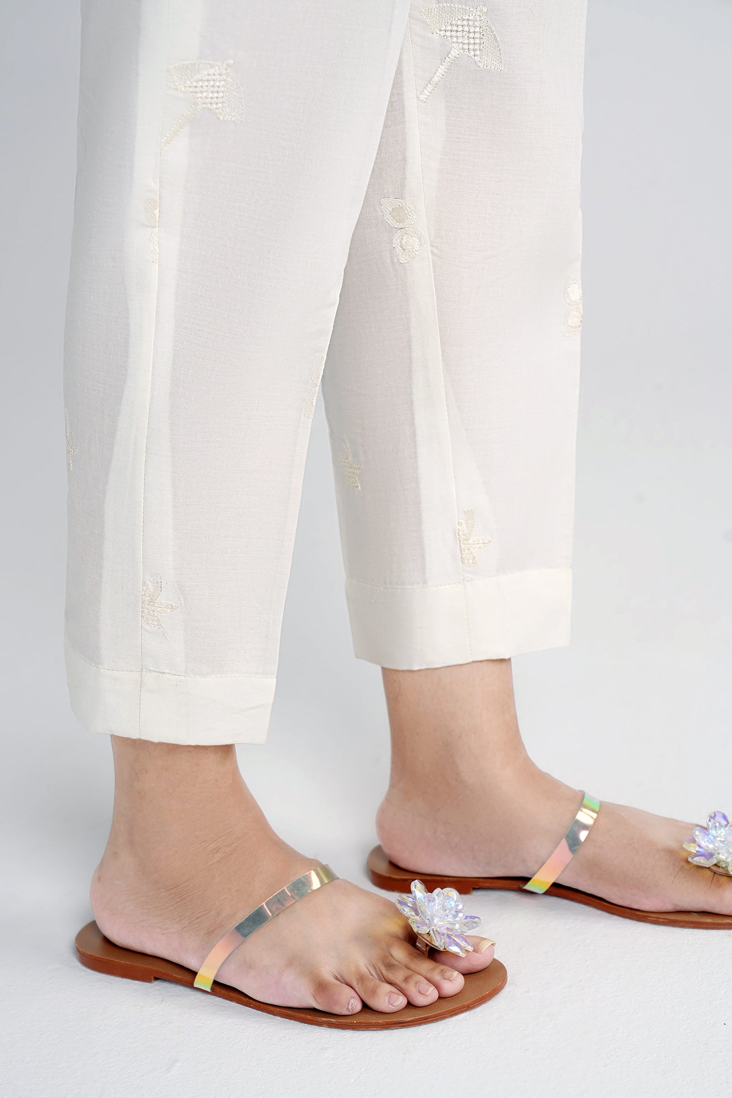 Embroidered Cambric Trouser