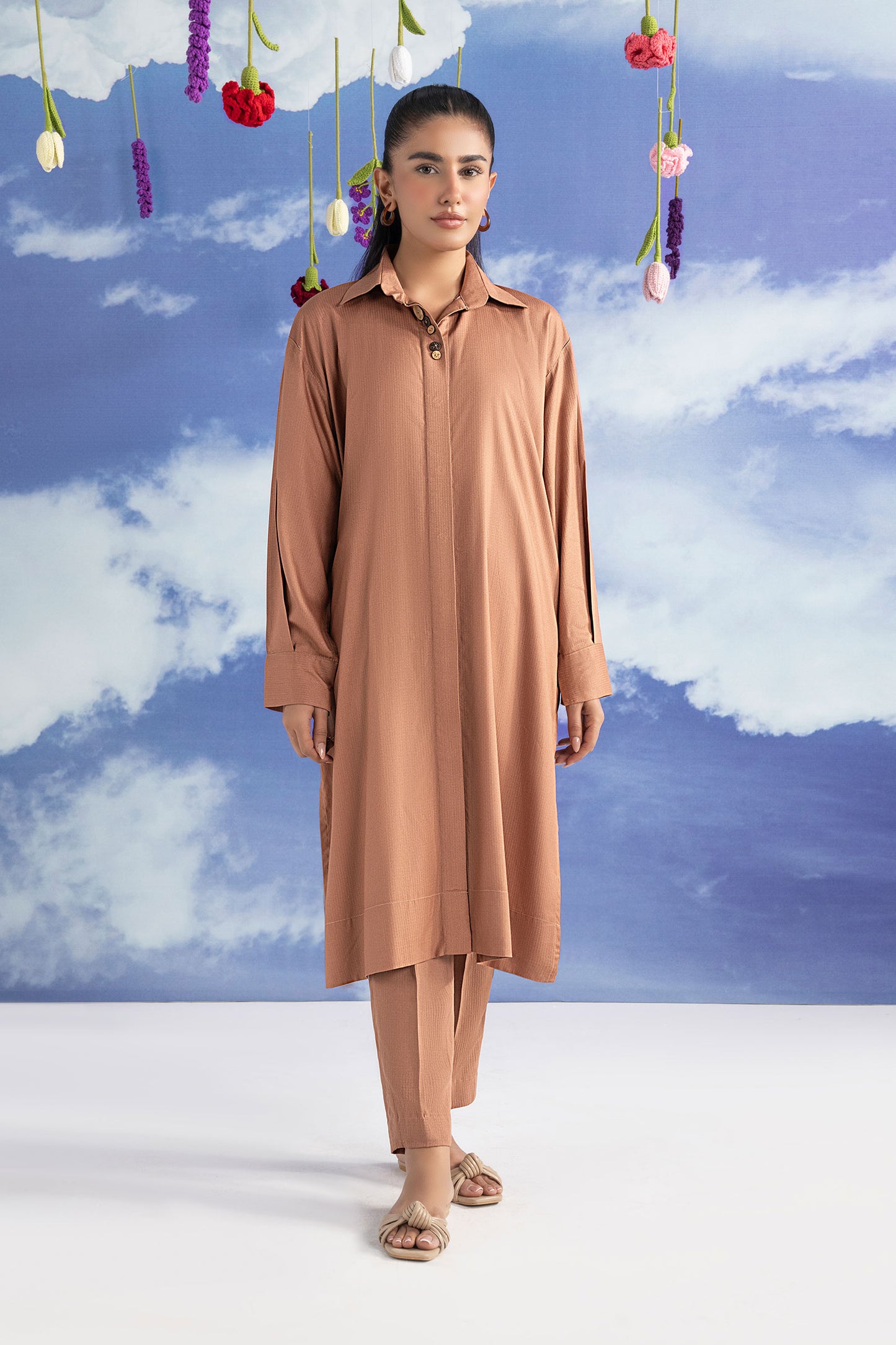 Dyed Self-Jacquard Viscose Shirt