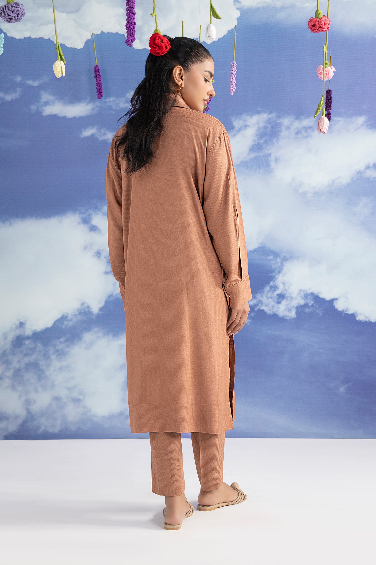 Dyed Self-Jacquard Viscose Shirt