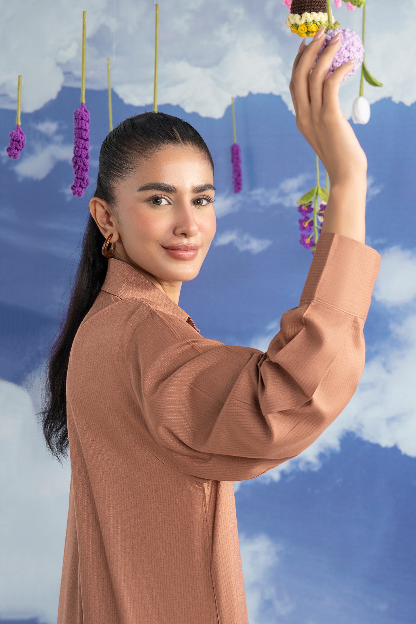 Dyed Self-Jacquard Viscose Shirt