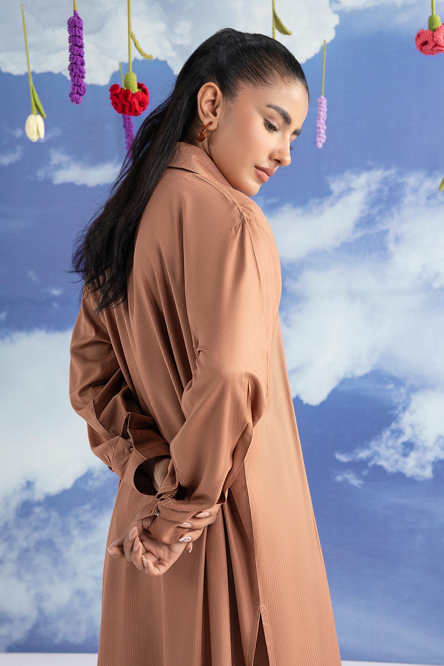 Dyed Self-Jacquard Viscose Shirt