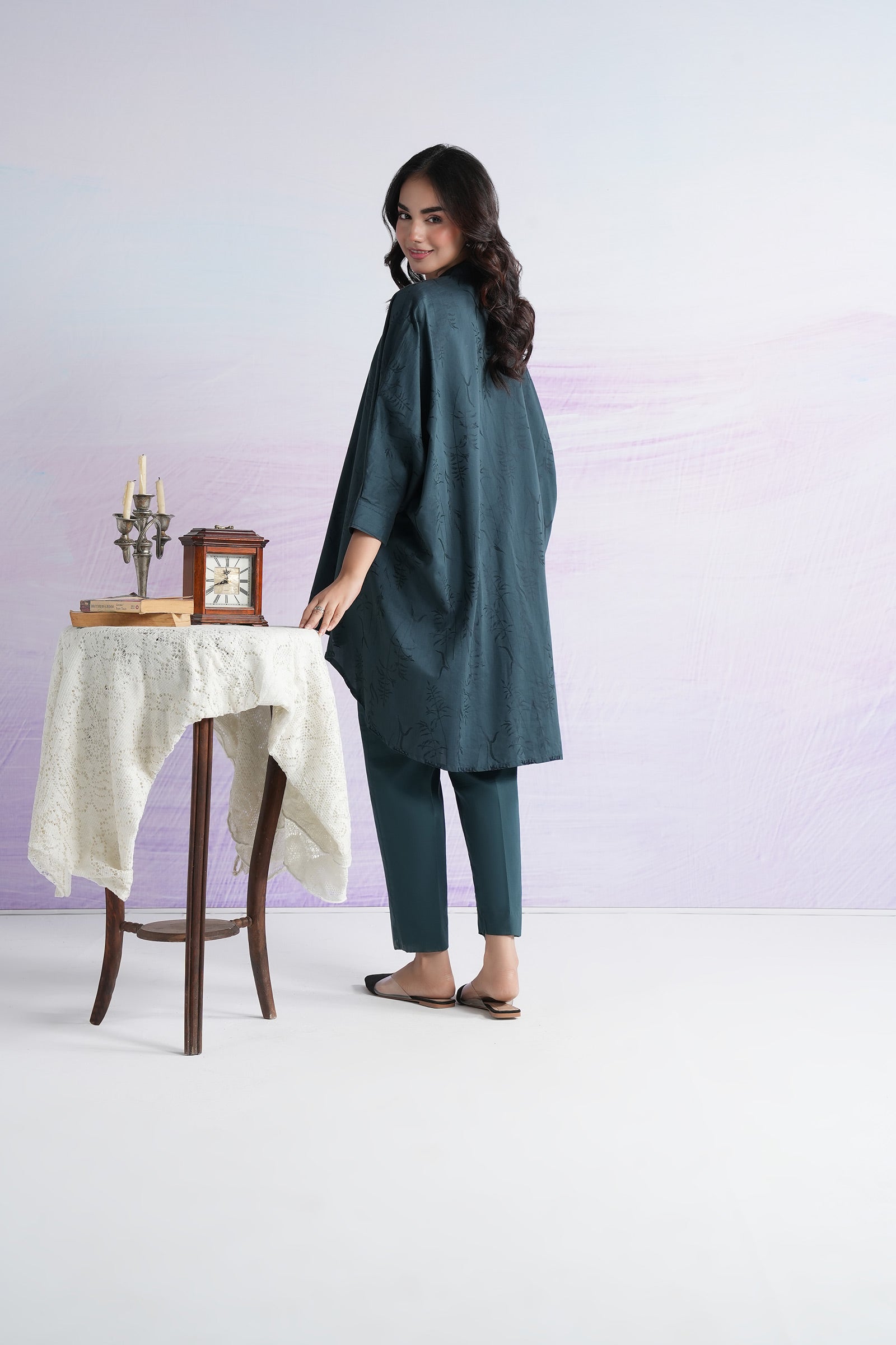 Dyed Self-Jacquard Viscose Shirt