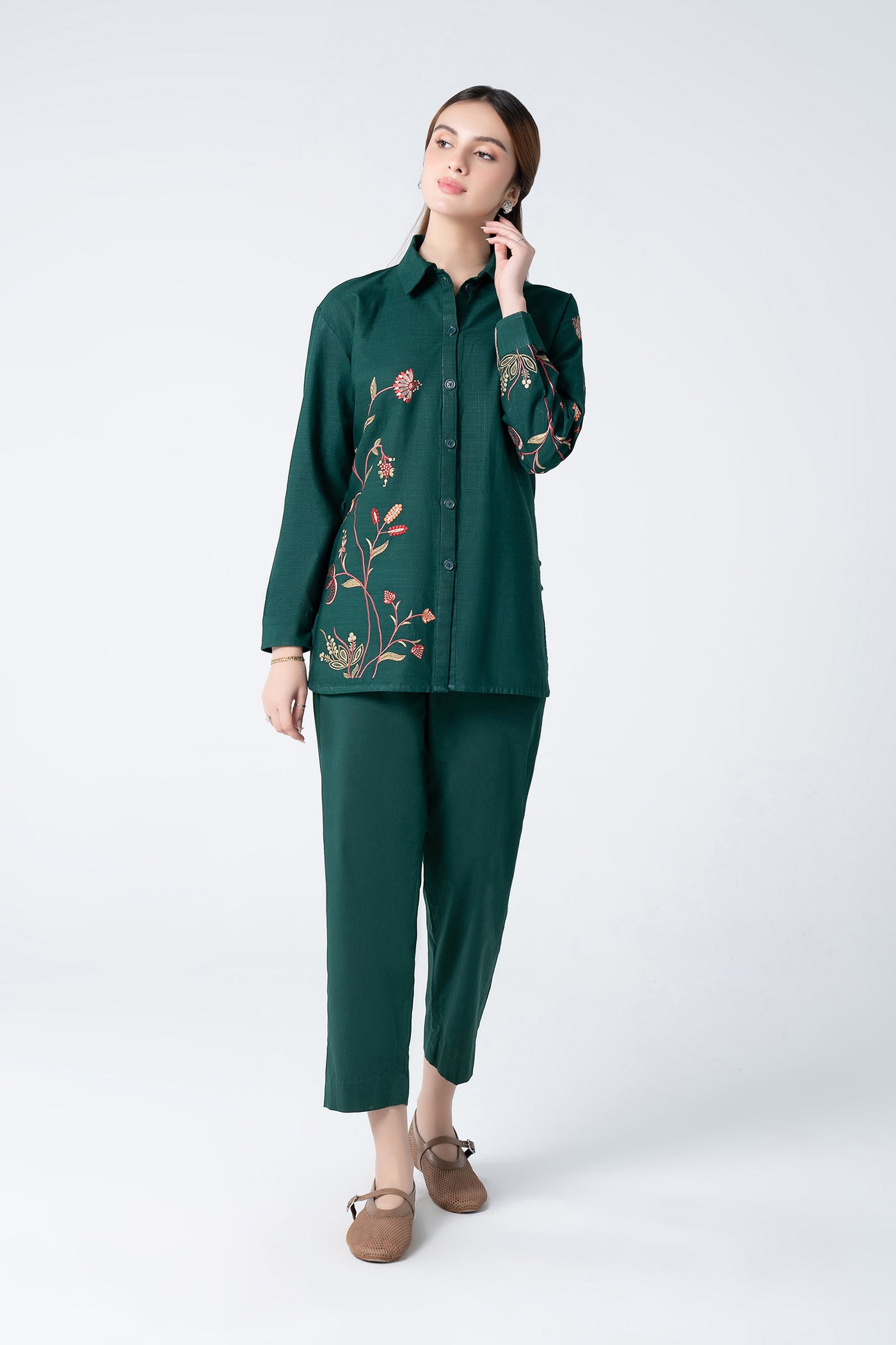 Embroidered Crosshatch Shirt