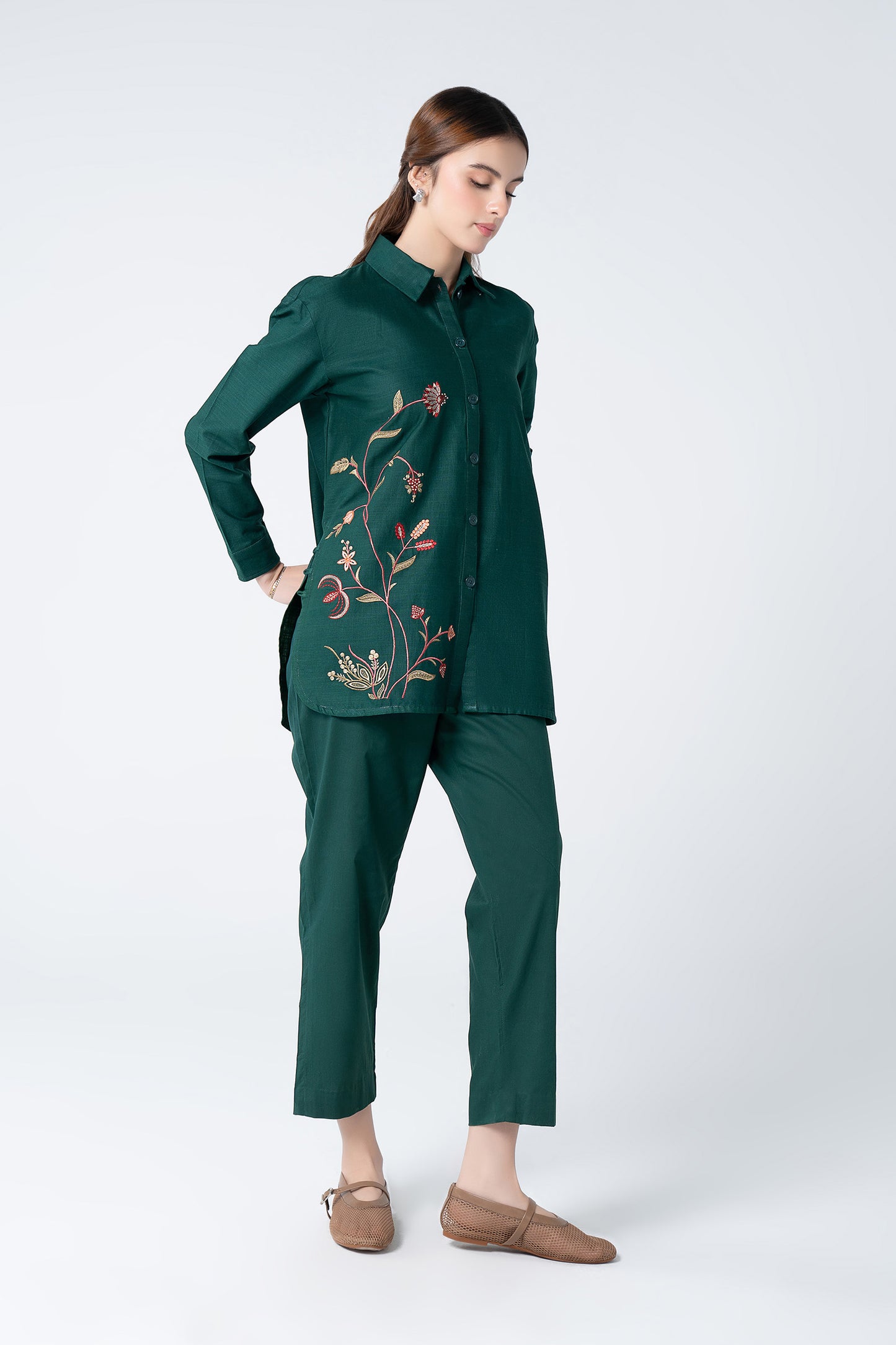 Embroidered Crosshatch Shirt