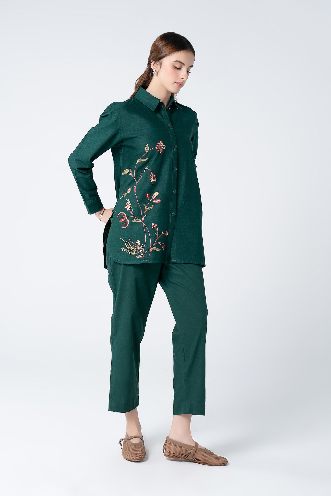 Embroidered Crosshatch Shirt