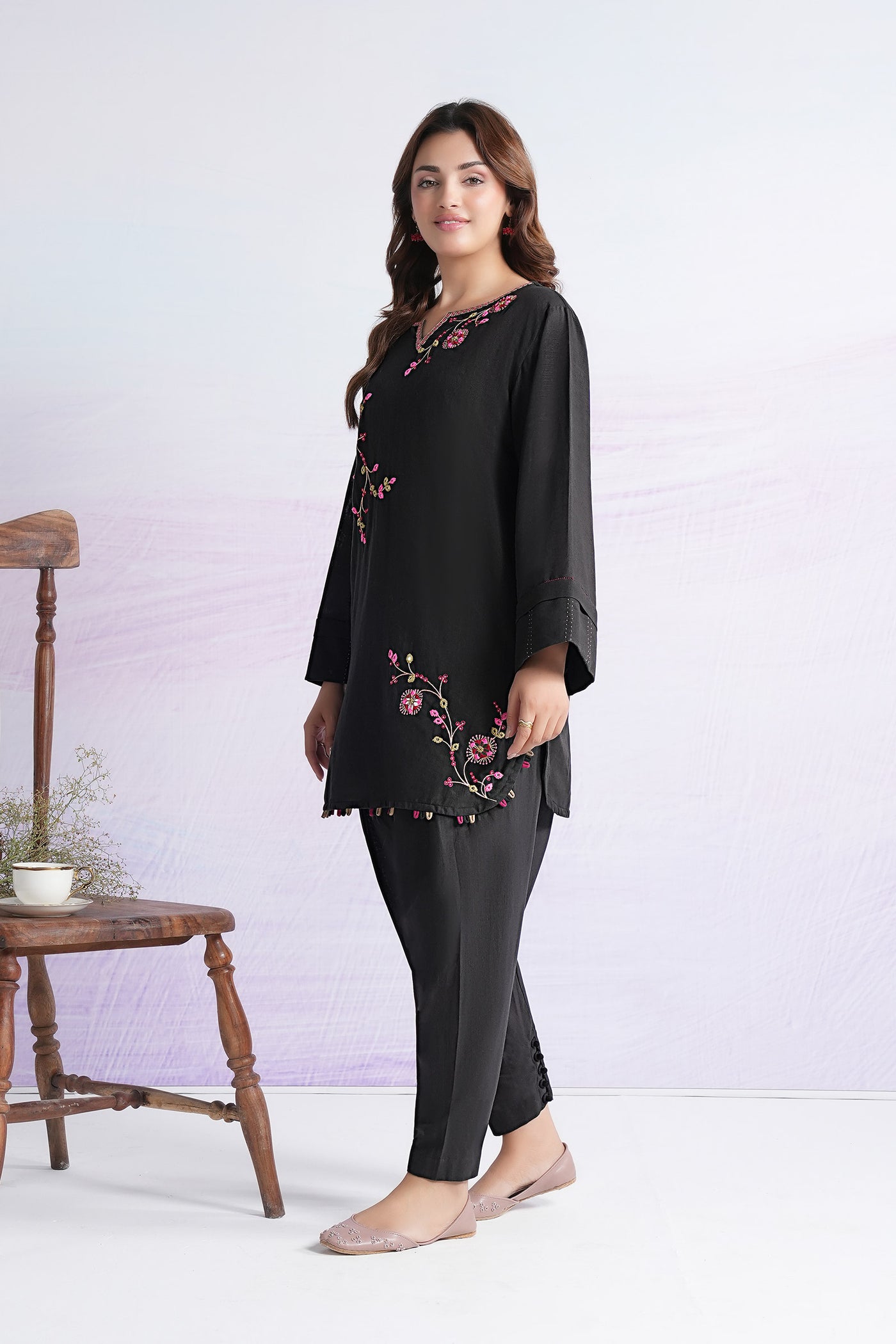 2 Pc Embroidered Khaddar Suit