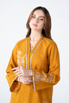 Embroidered Embossed Wavy Texture Shirt