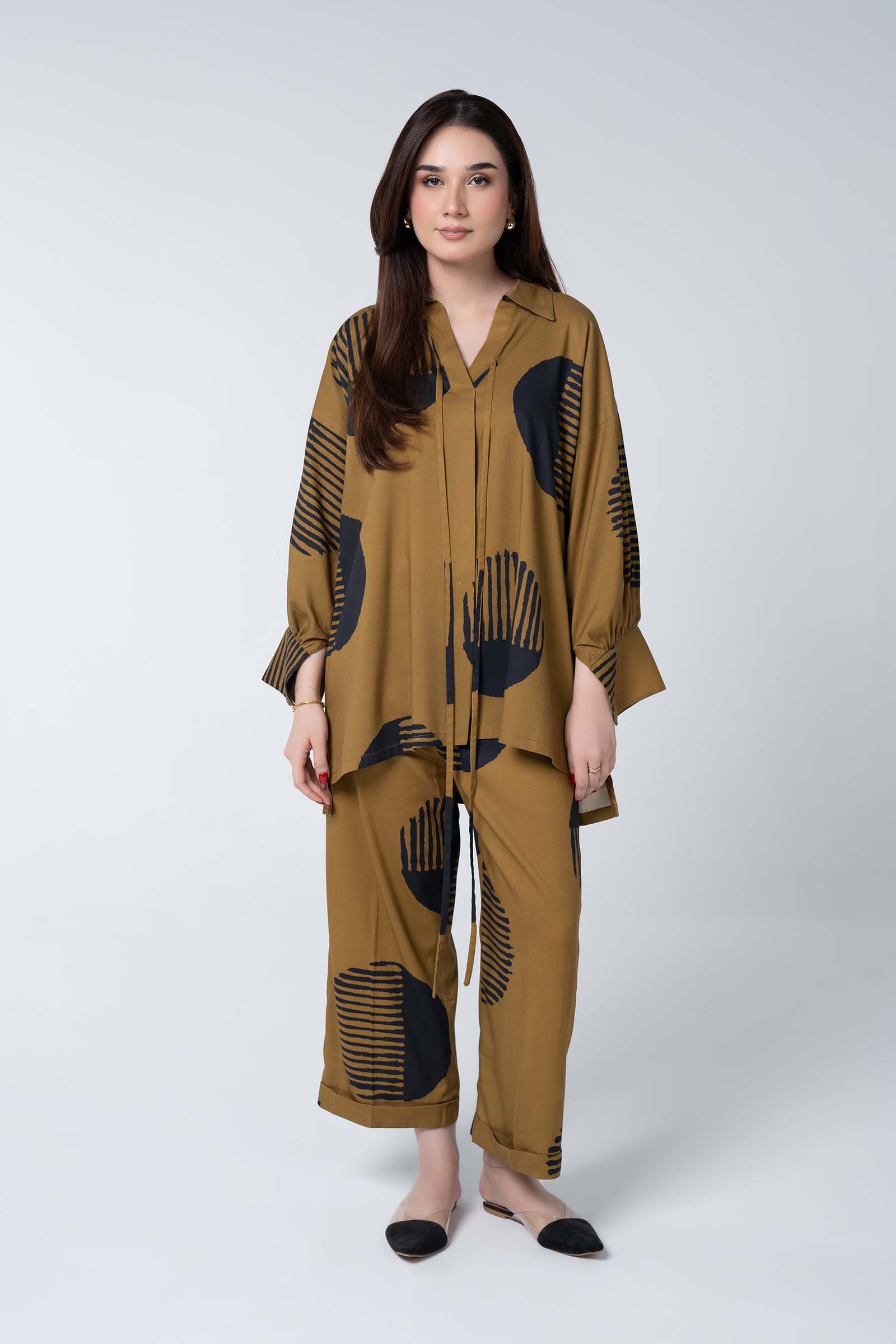 2 Pc Printed Twill Suit