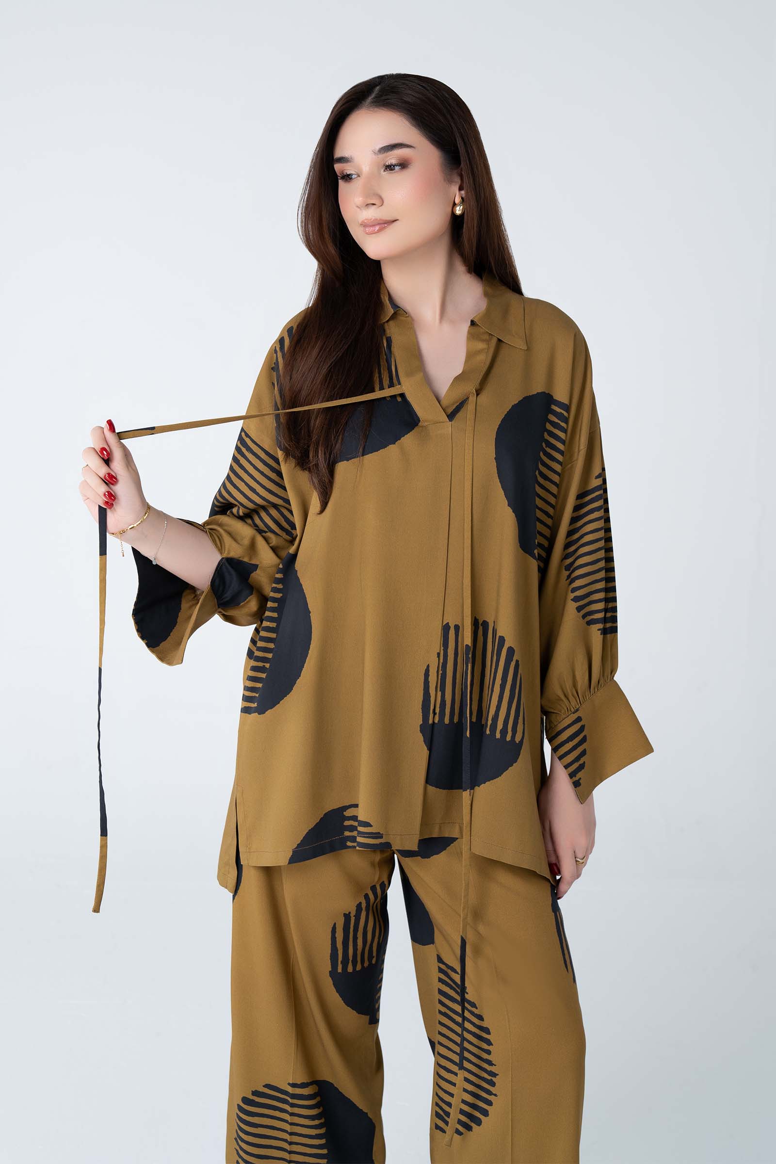 2 Pc Printed Twill Suit