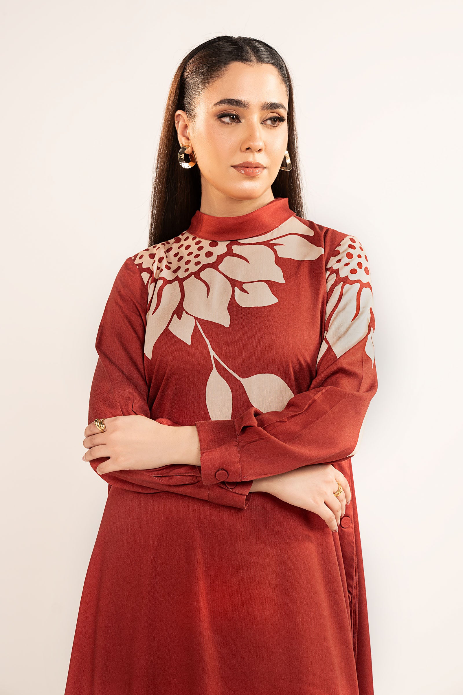 Printed Herringbone Tunic