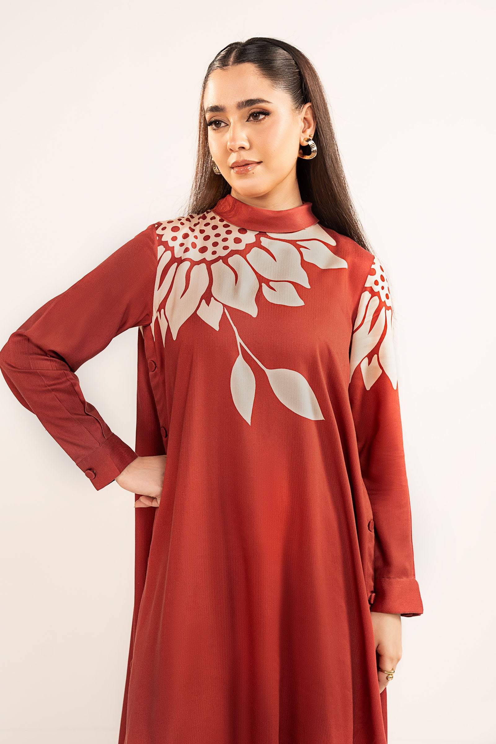 Printed Herringbone Tunic