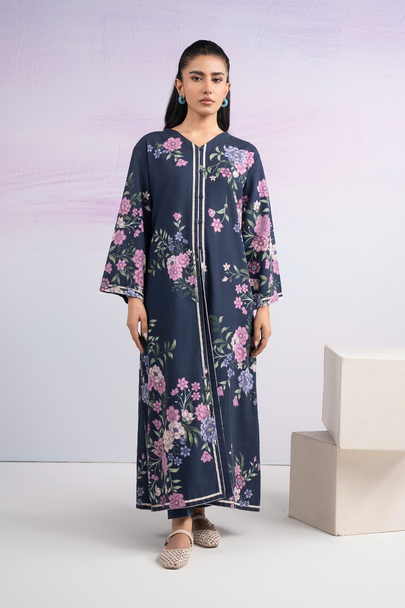 Printed Khaddar Shirt