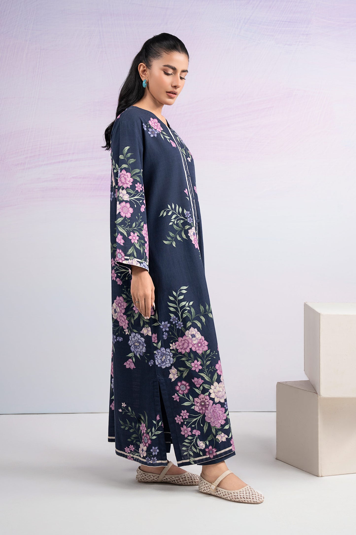 Printed Khaddar Shirt