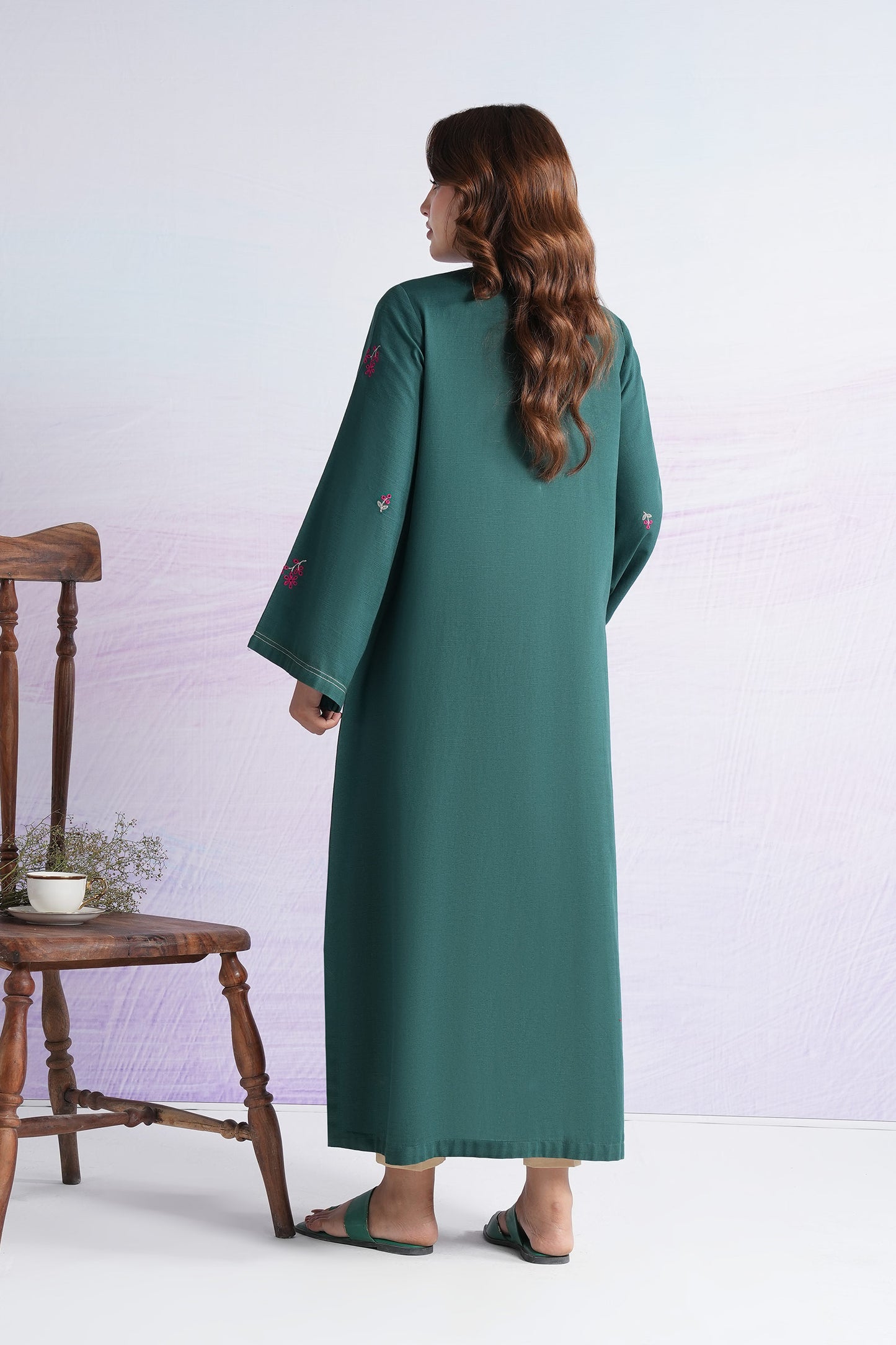 Embroidered Slub Khaddar Shirt