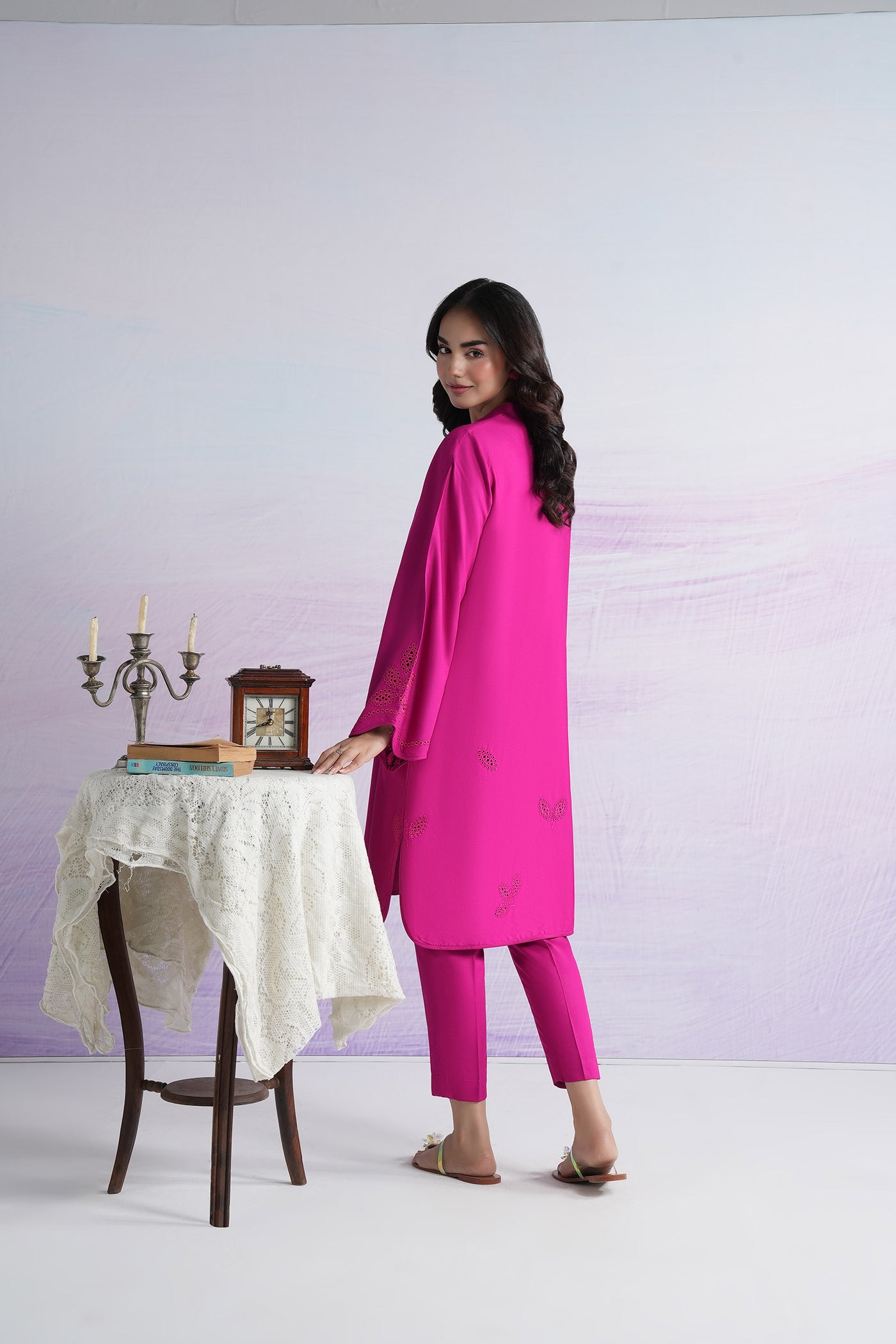 2 Pc Embroidered Twill Suit