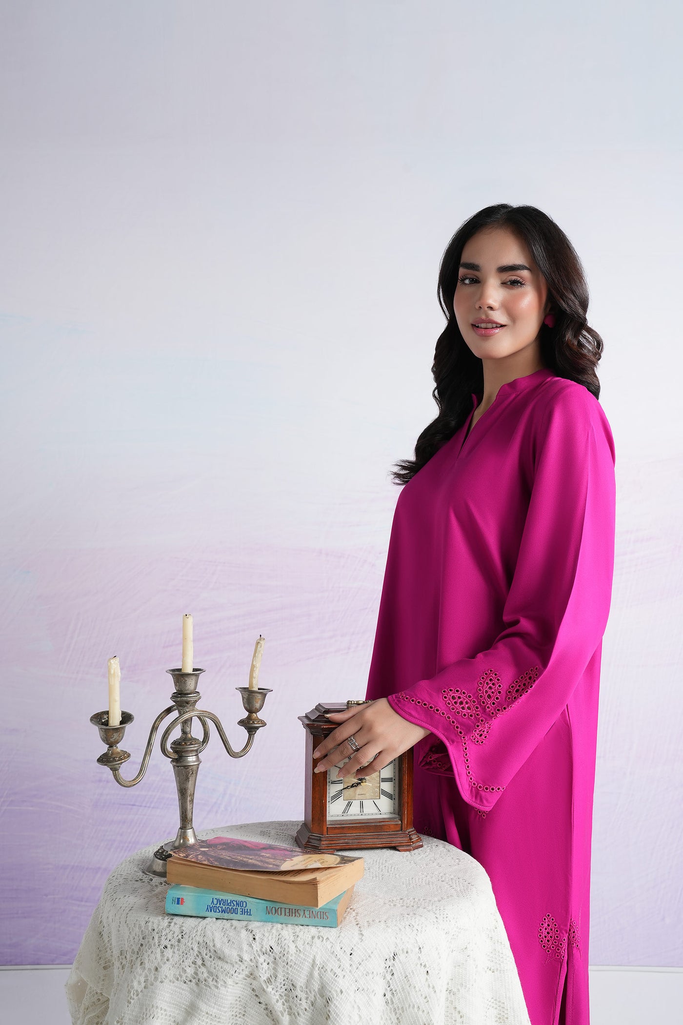 2 Pc Embroidered Twill Suit