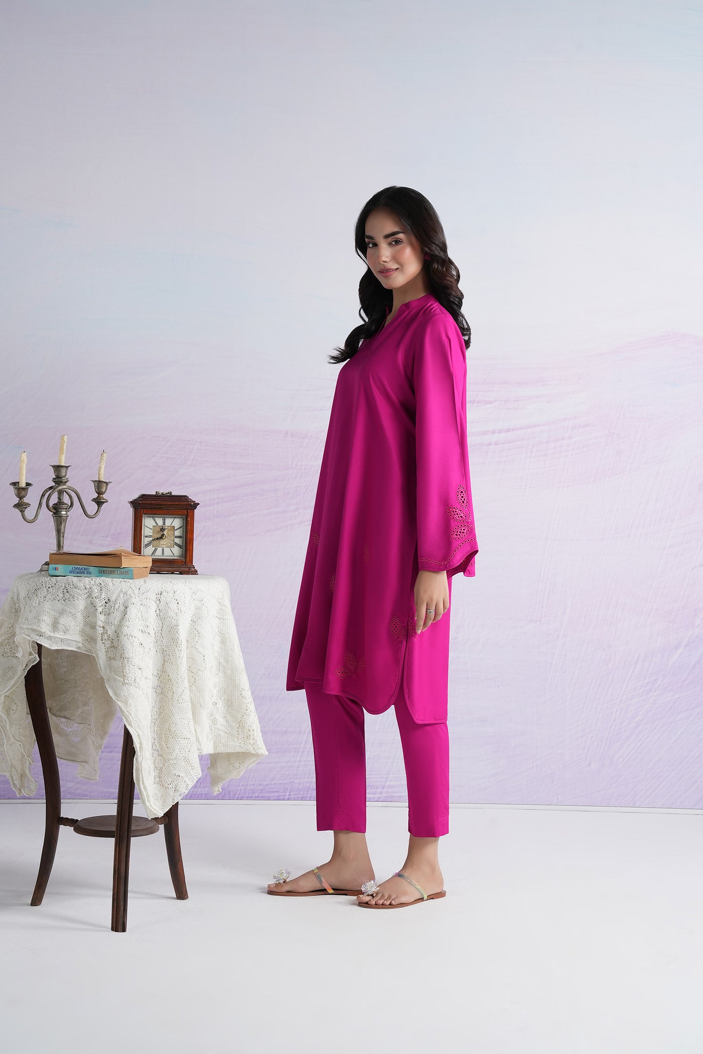2 Pc Embroidered Twill Suit