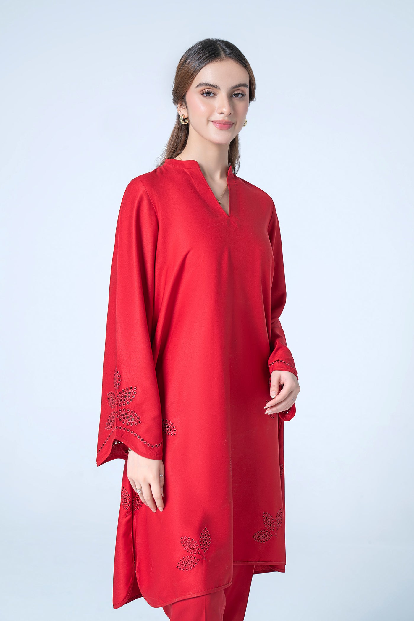 2 Pc Embroidered Twill Suit