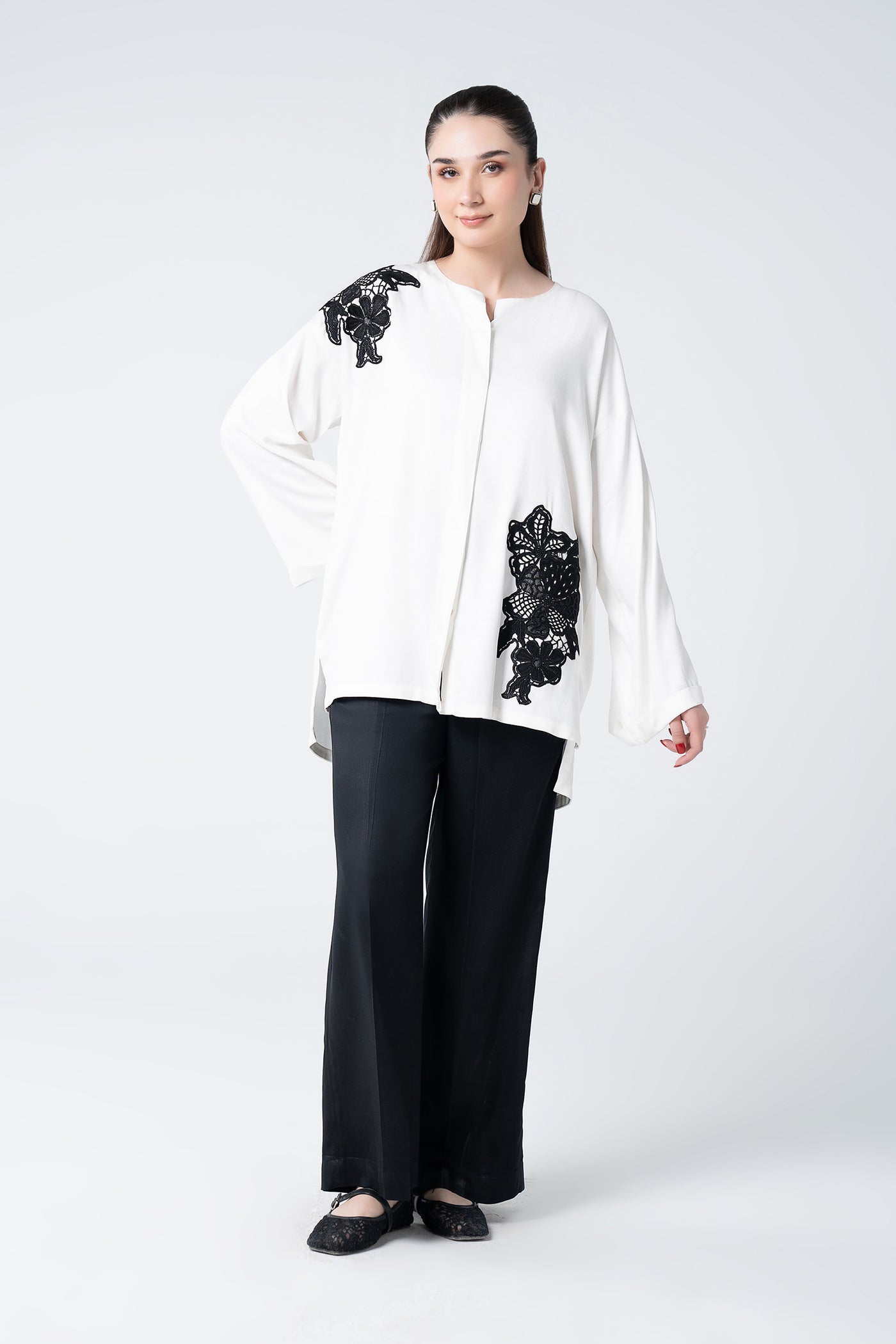 2 Pc Embroidered Herringbone Suit