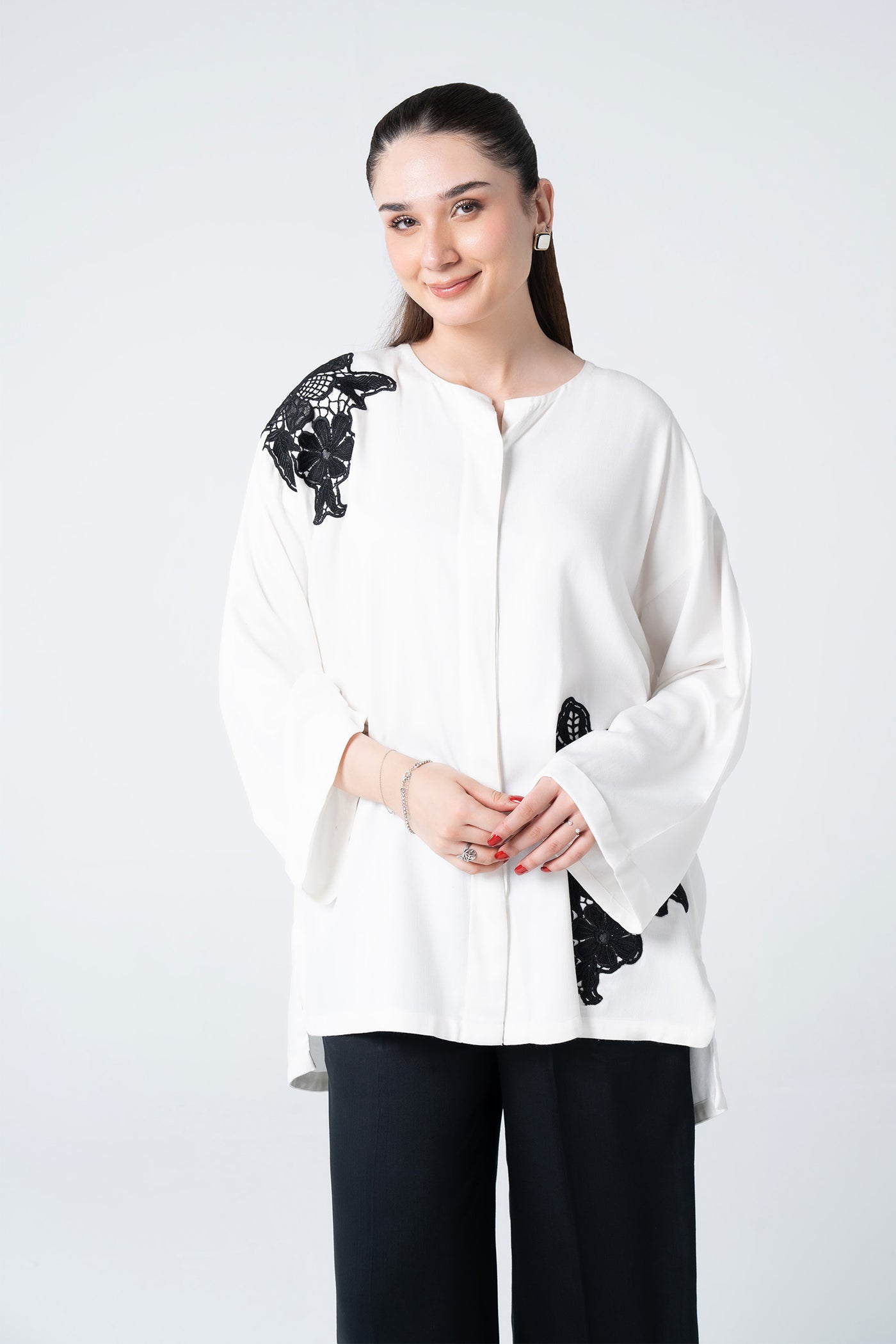 2 Pc Embroidered Herringbone Suit