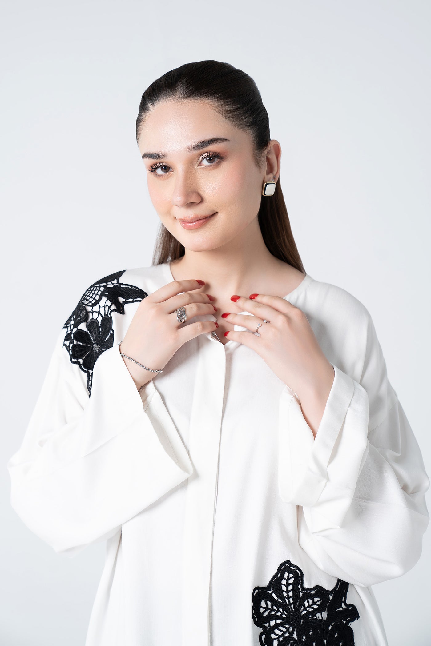 2 Pc Embroidered Herringbone Suit