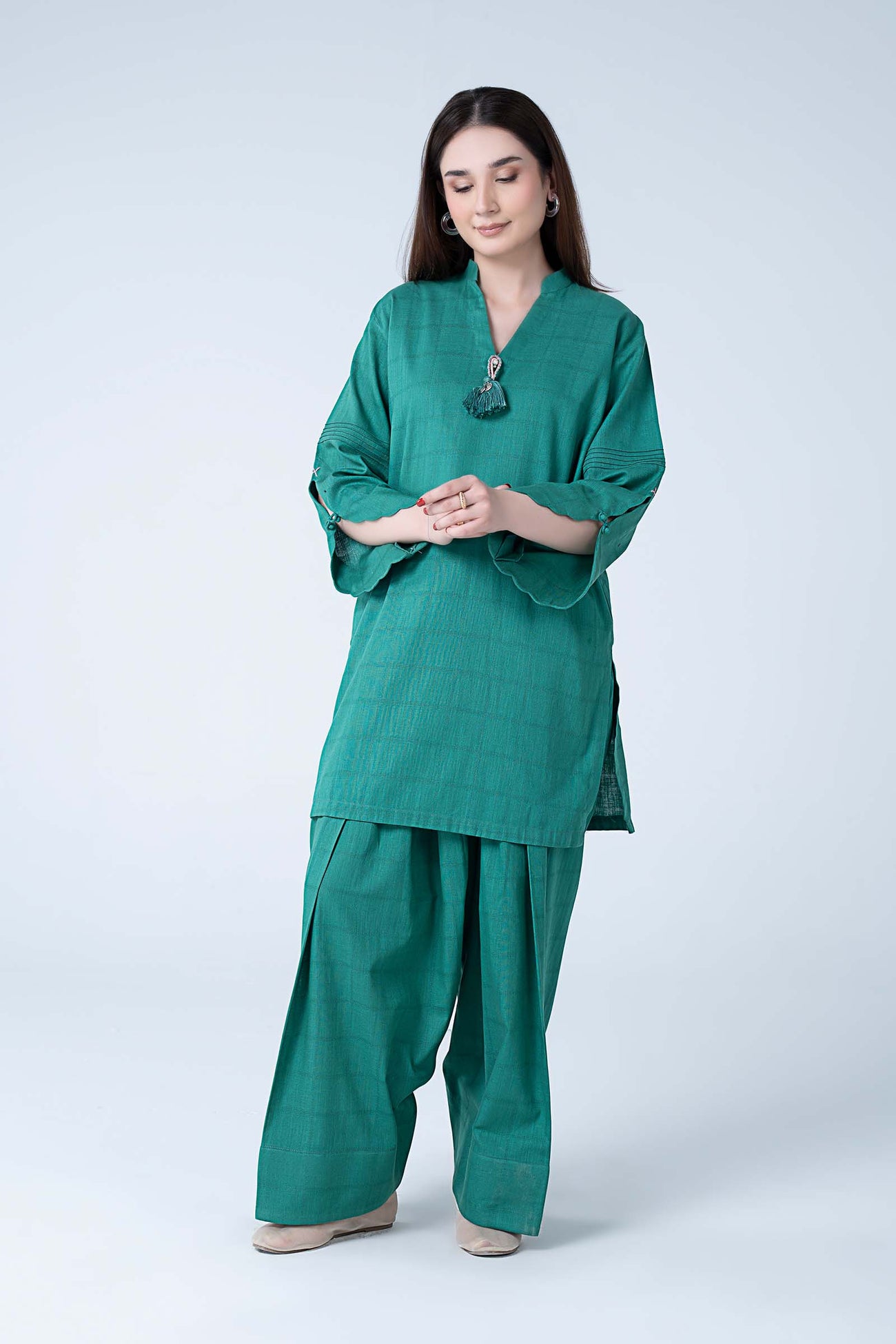 2 Pc Dyed Textured Suit