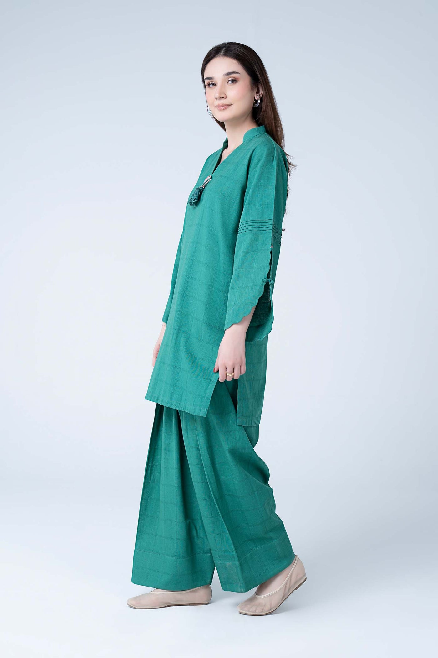 2 Pc Dyed Textured Suit