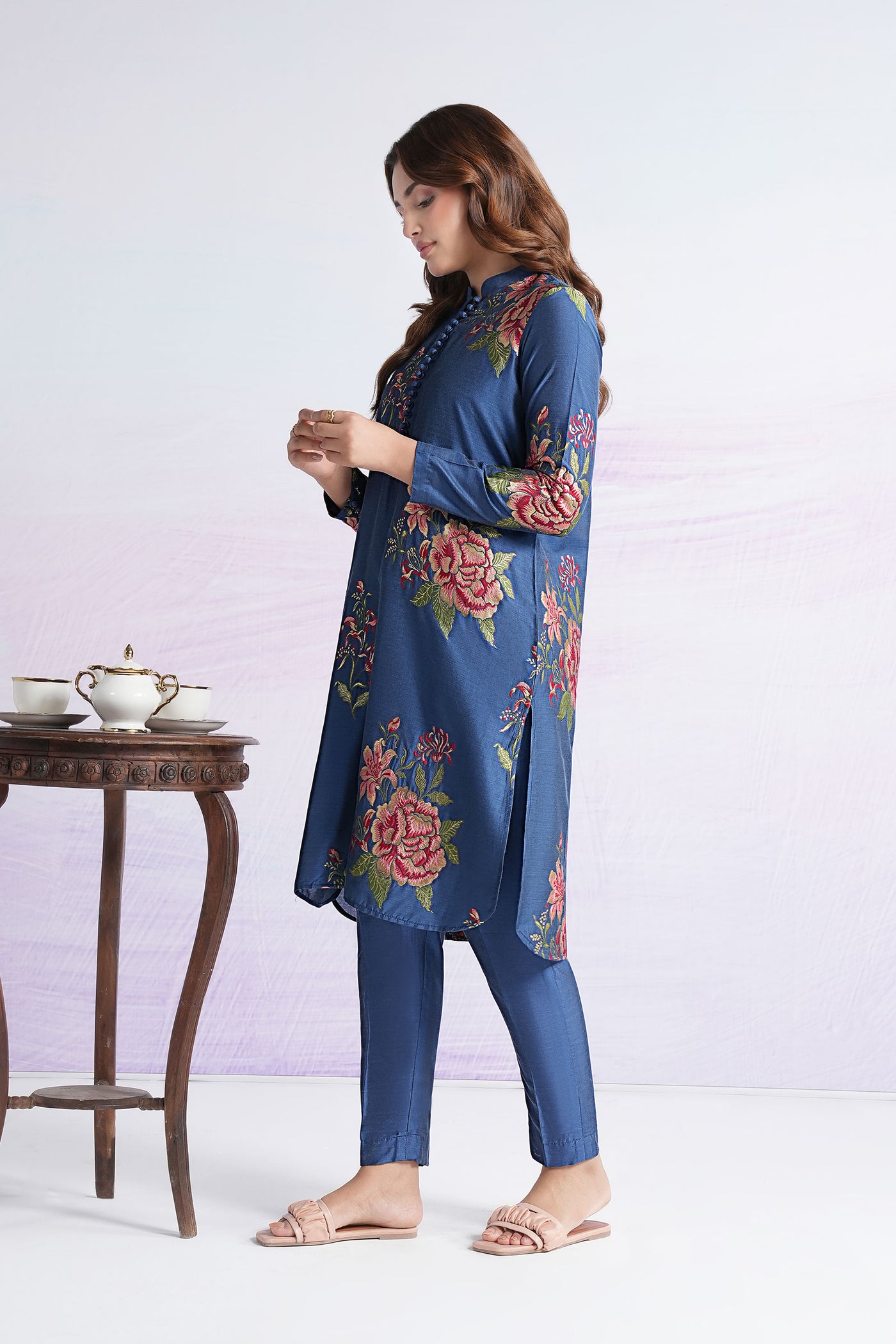 2 Pc Dyed Jacquard Suit