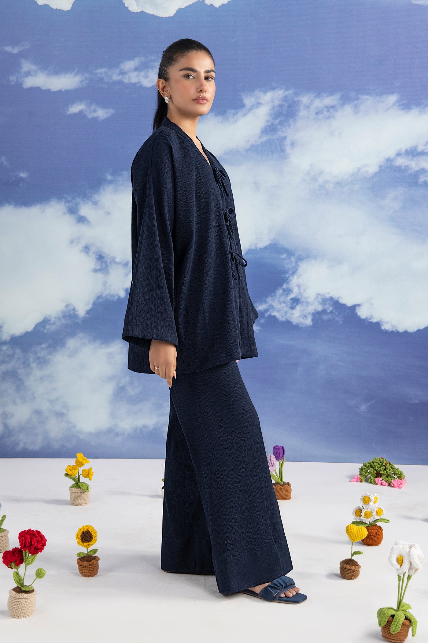 2 Pc Dyed Seer Sucker Suit