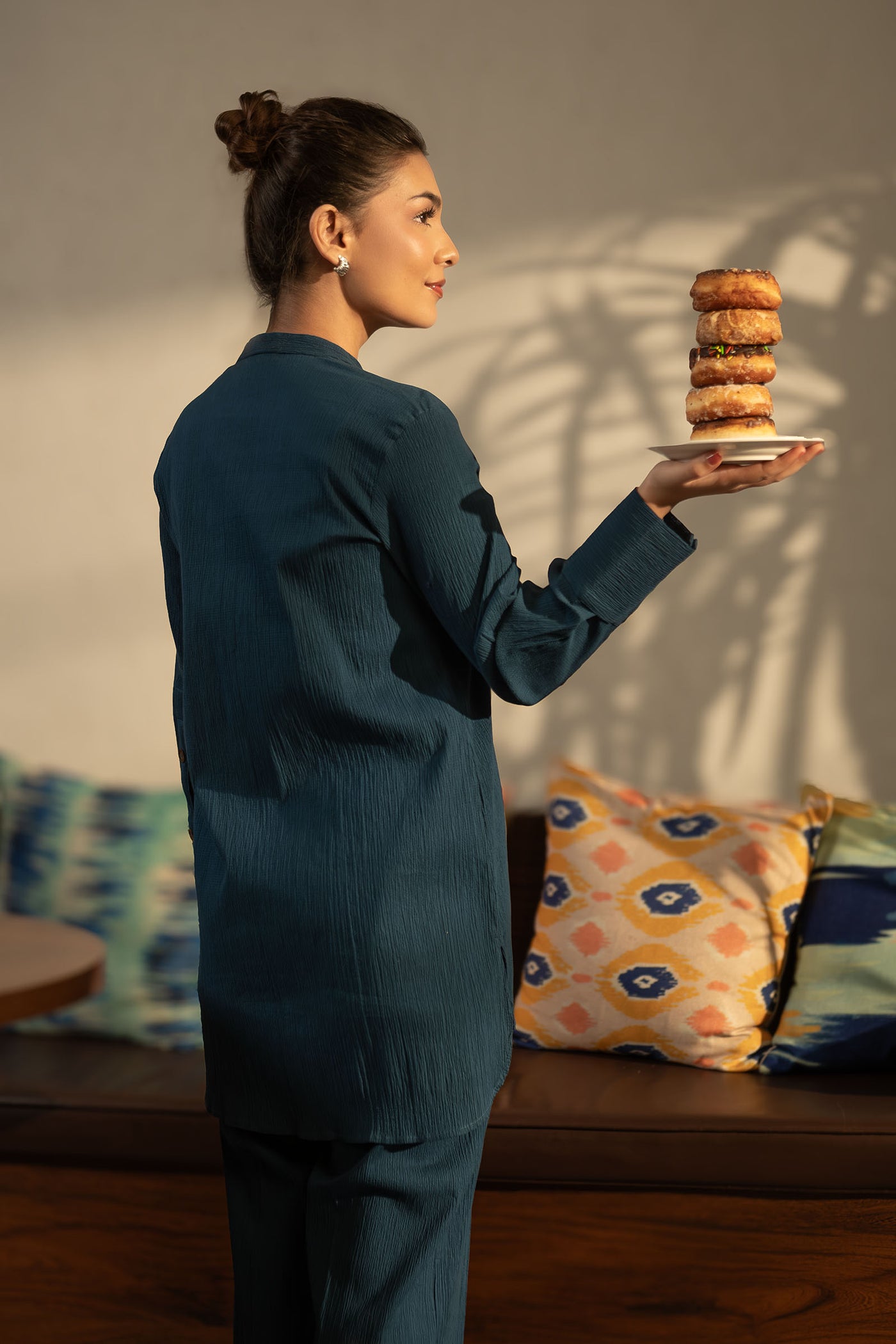 2 Pc Dyed Seer Sucker Suit