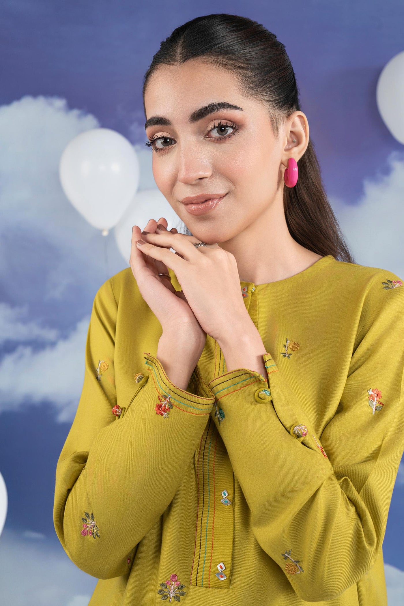2 Pc Embroidered Twill Suit