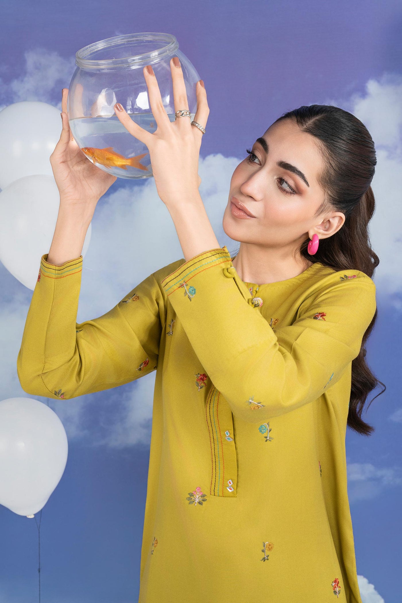 2 Pc Embroidered Twill Suit