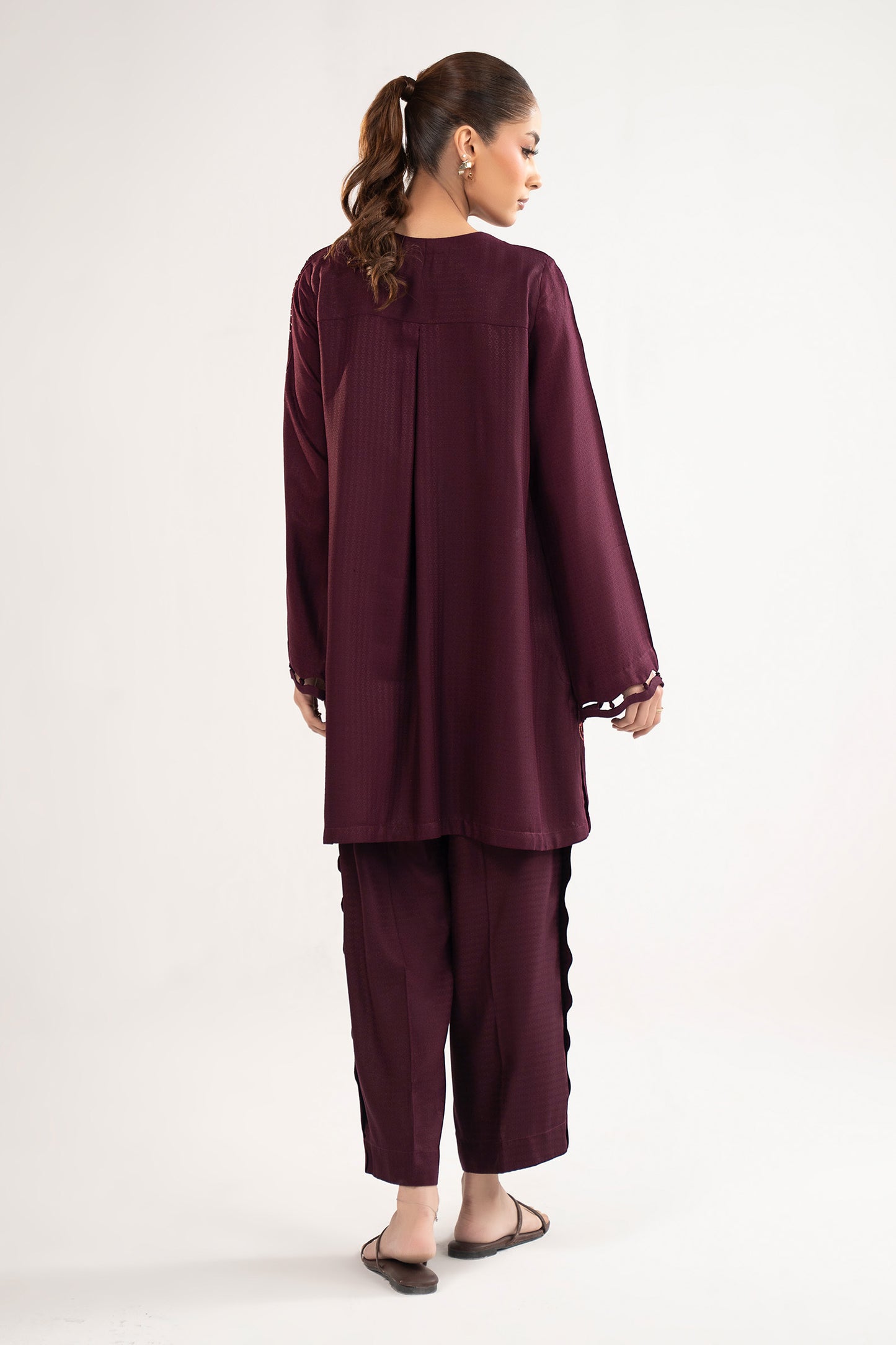 2 Pc Embroidered Dobby Viscose Suit