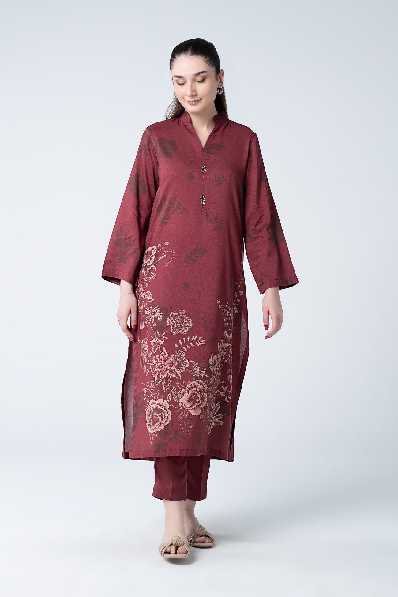 2 Pc Printed Slub Khaddar Suit