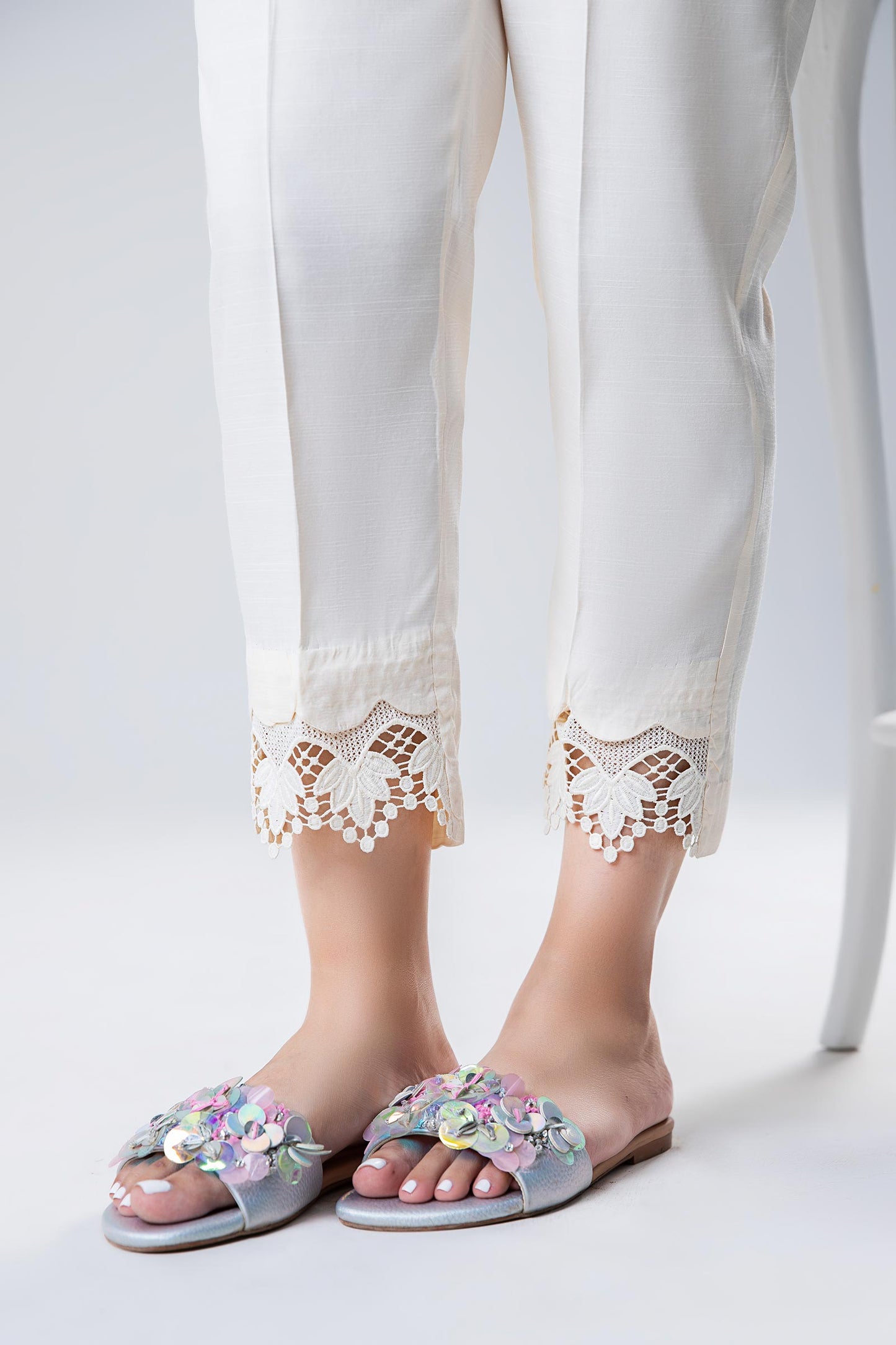 Dyed Raw Silk Trouser