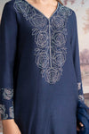 3 Pc Embellished Raw Silk Suit