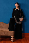 2 Pc Embroidered Velvet Suit