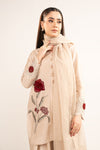 3 Pc Embellished Raw Silk Suit