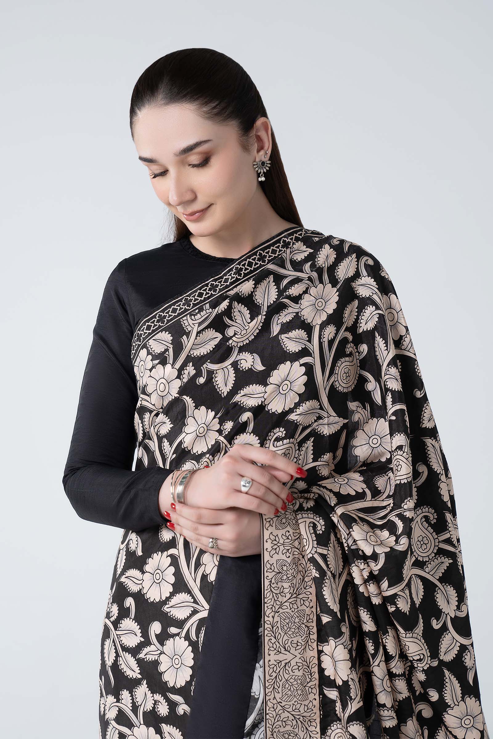 Printed Raw Silk Saree