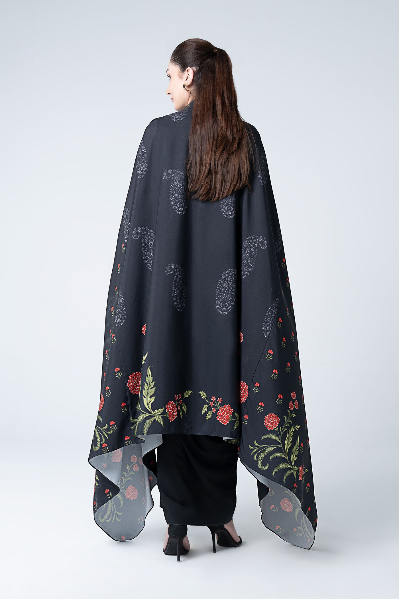 2 Pc Printed Raw Silk Suit