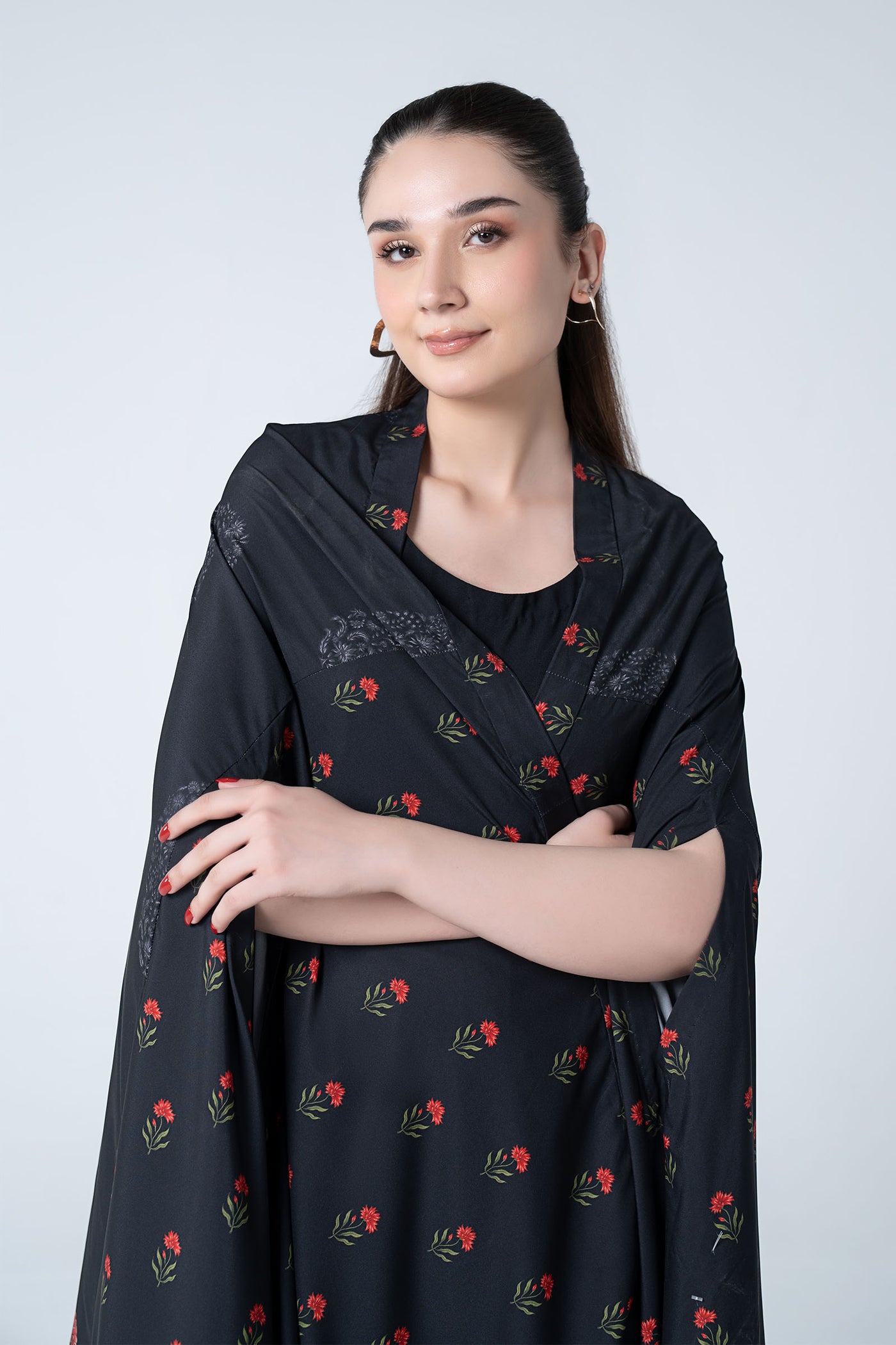 2 Pc Printed Raw Silk Suit