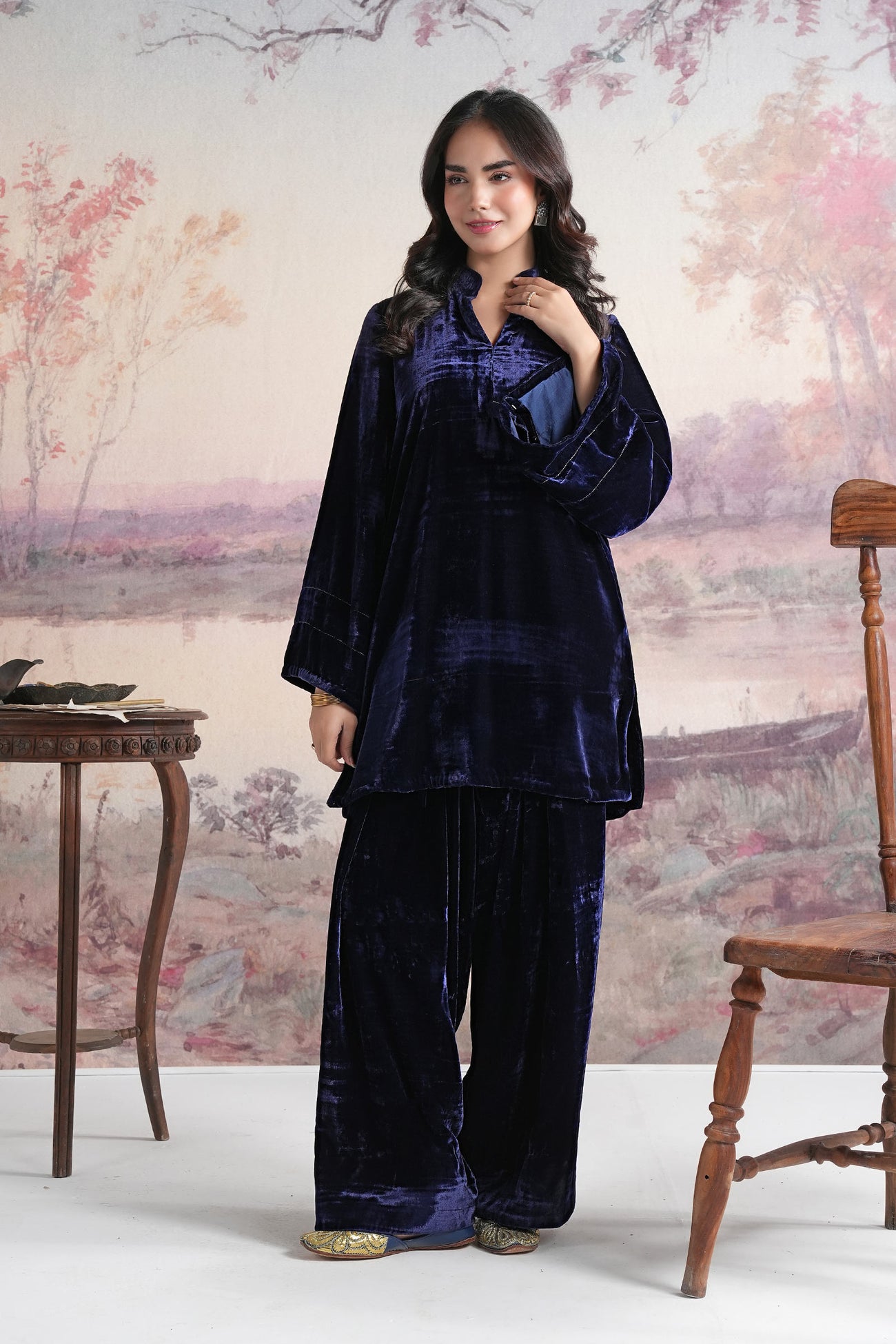 2 Pc Dyed Velvet Suit