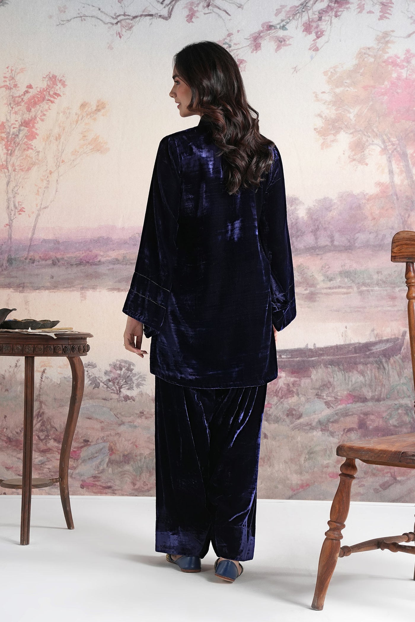 2 Pc Dyed Velvet Suit