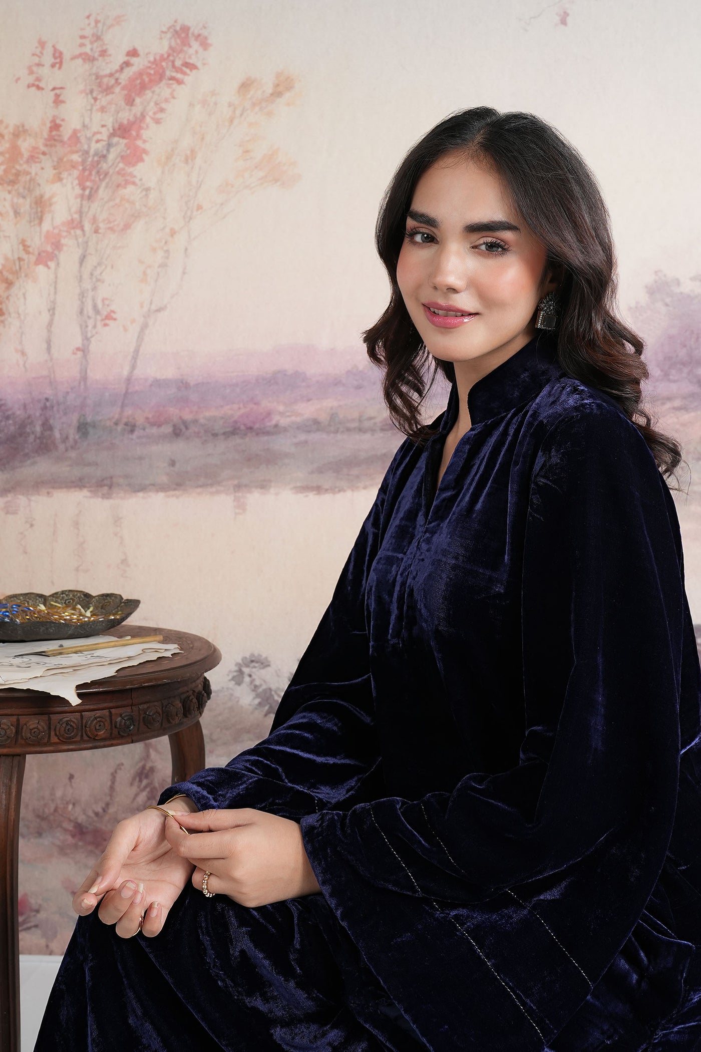 2 Pc Dyed Velvet Suit