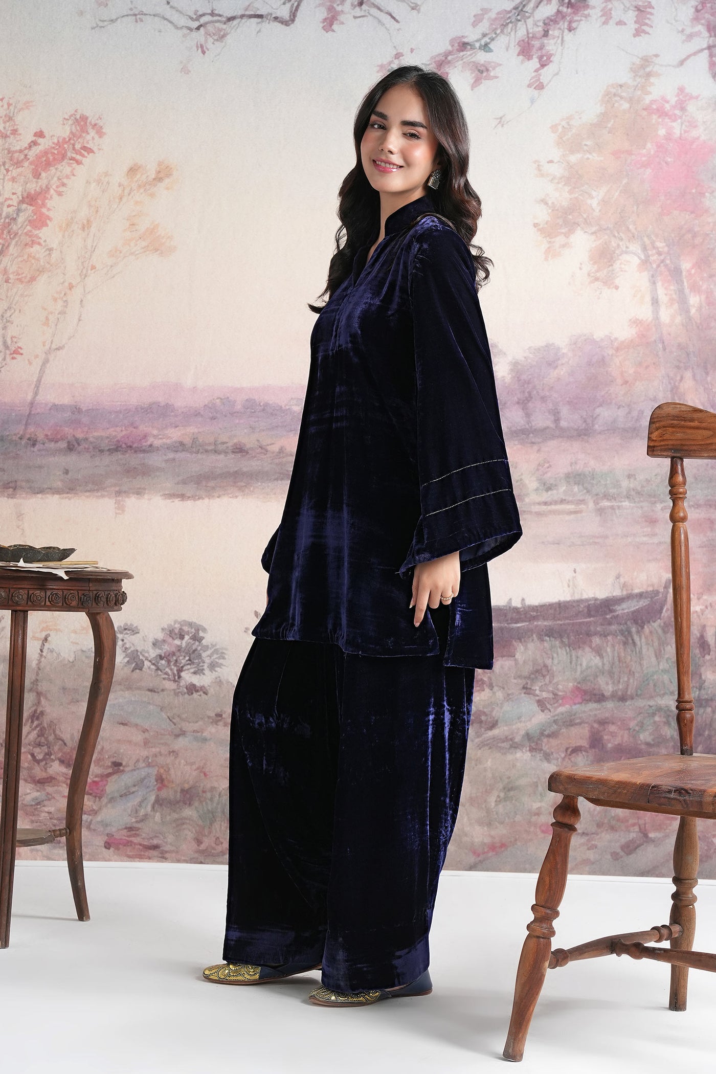 2 Pc Dyed Velvet Suit