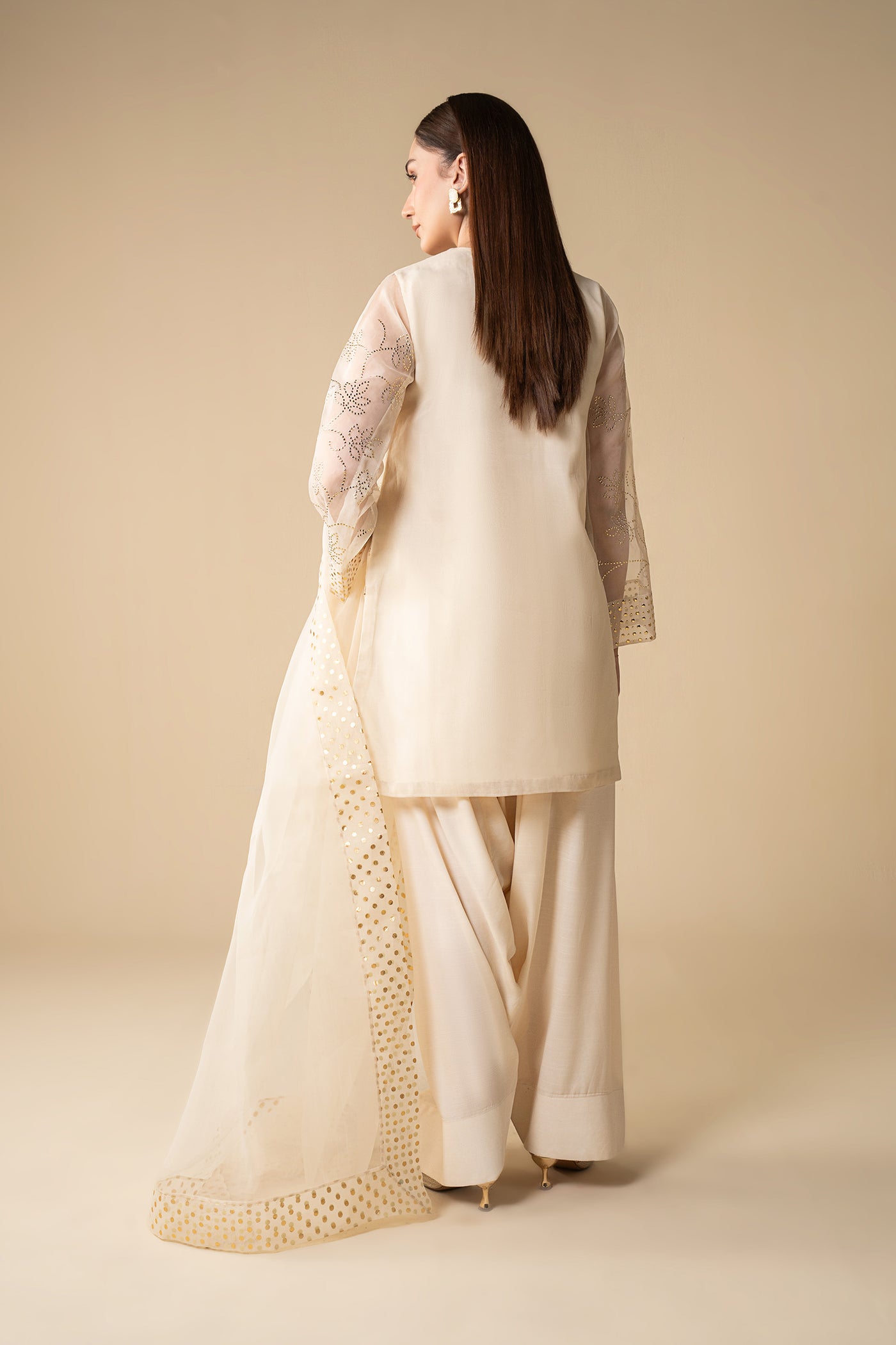 3 Pc Embellished Organza Suit